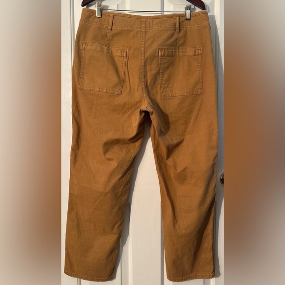 ANTHROPOLOGIE Sz 32 Wanderer Mustard Utility Cargo Button  Fly Straight Leg Pant - Picture 9 of 10